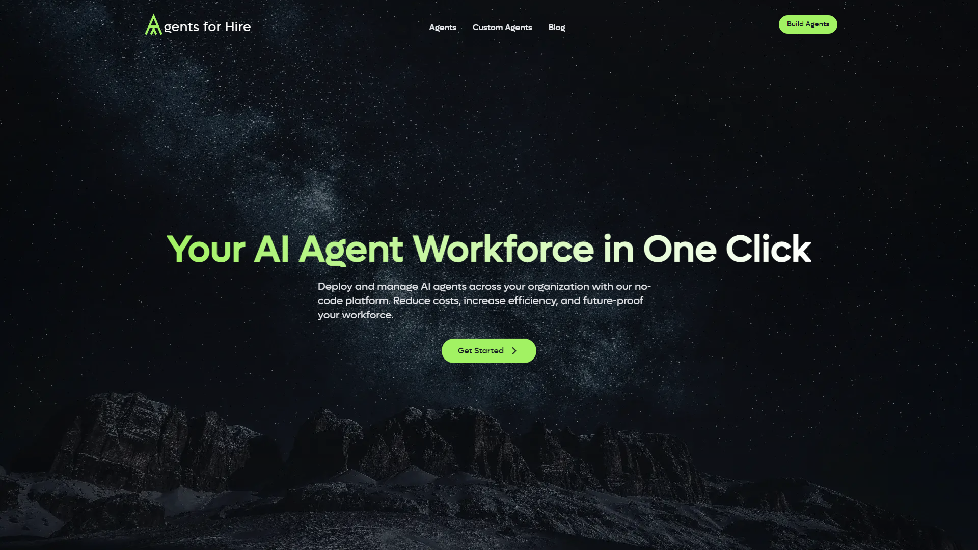 Your AI Agent Workforce in One Click | Agents for Hire