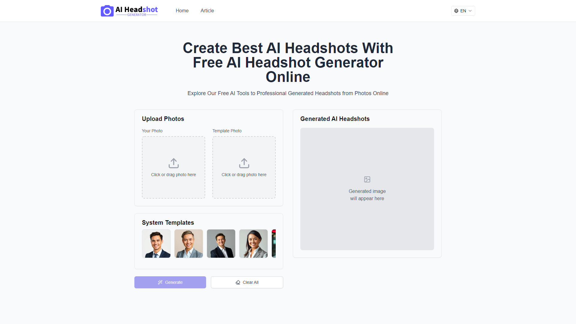 Free AI Headshot Generator – Create AI Generated Headshots