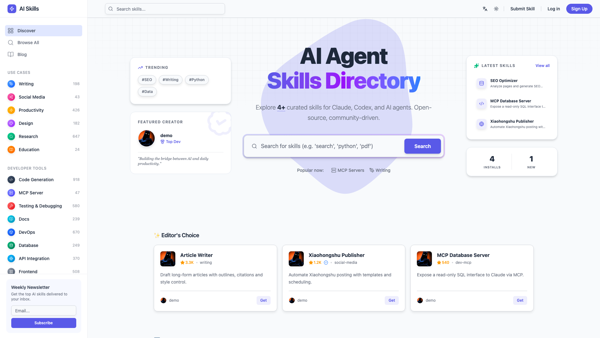 Claude Skills Marketplace - Discover AI Agents Skills
