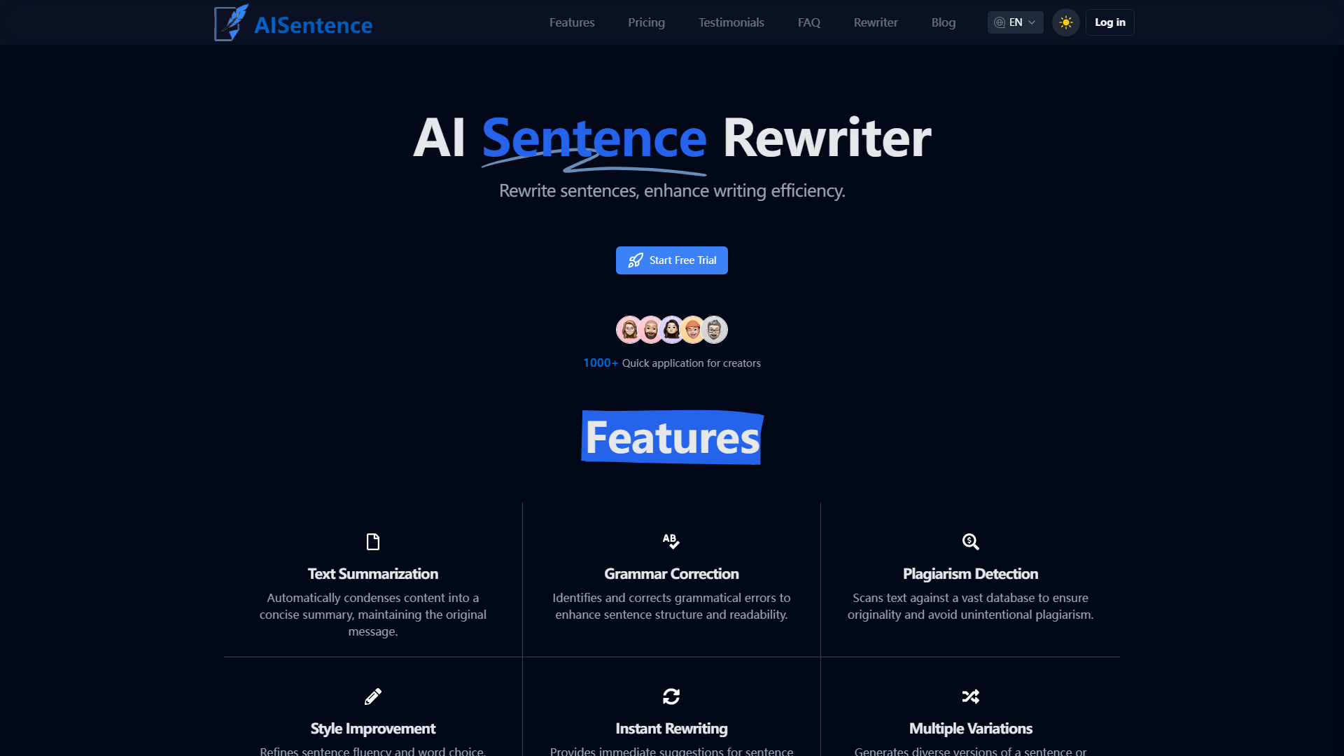 AI Sentence | Free Online AI Sentence Rewriter Tool 2024