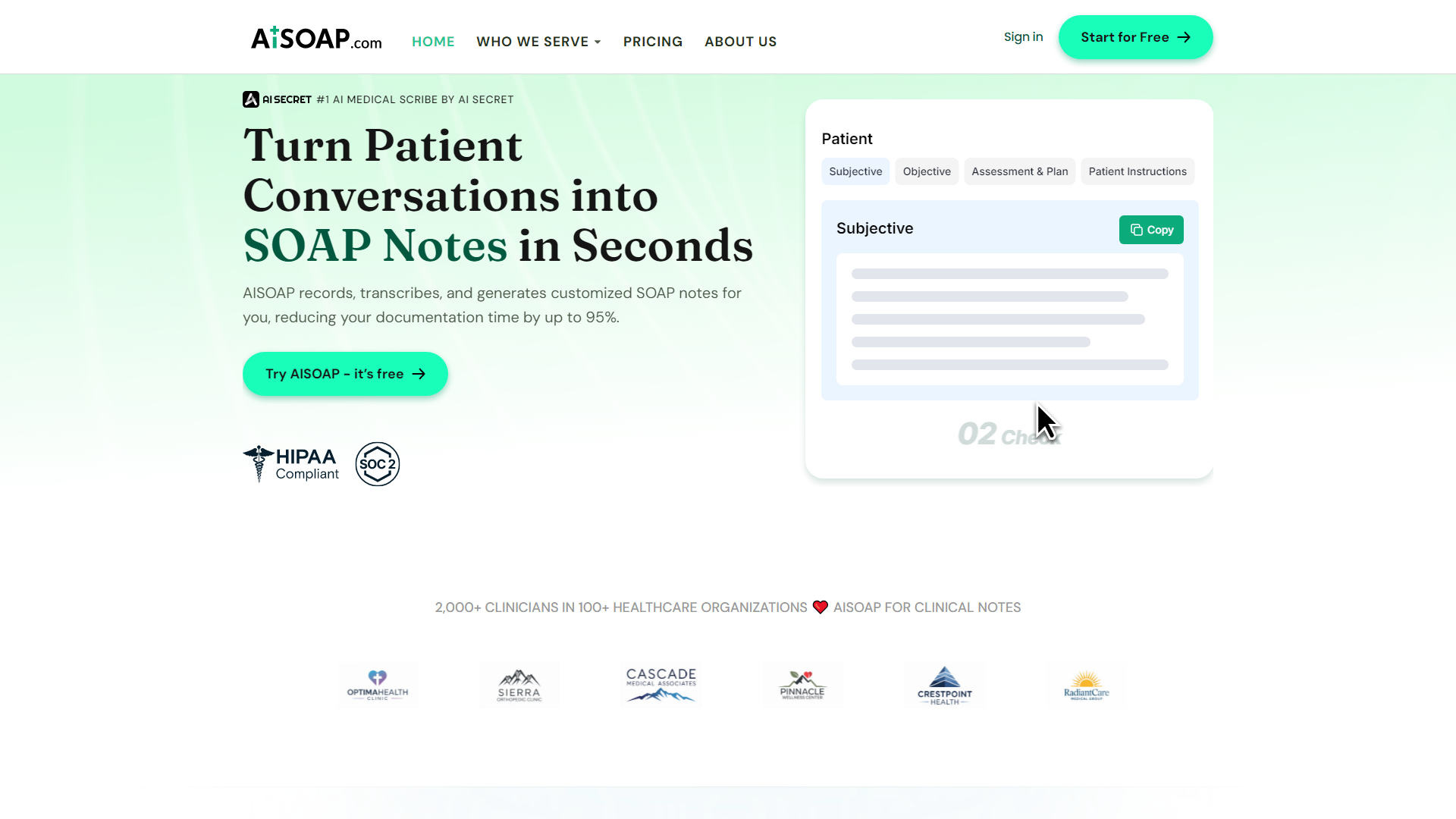 AiSOAP - #1 Scribe Médico AI con Notas SOAP AI