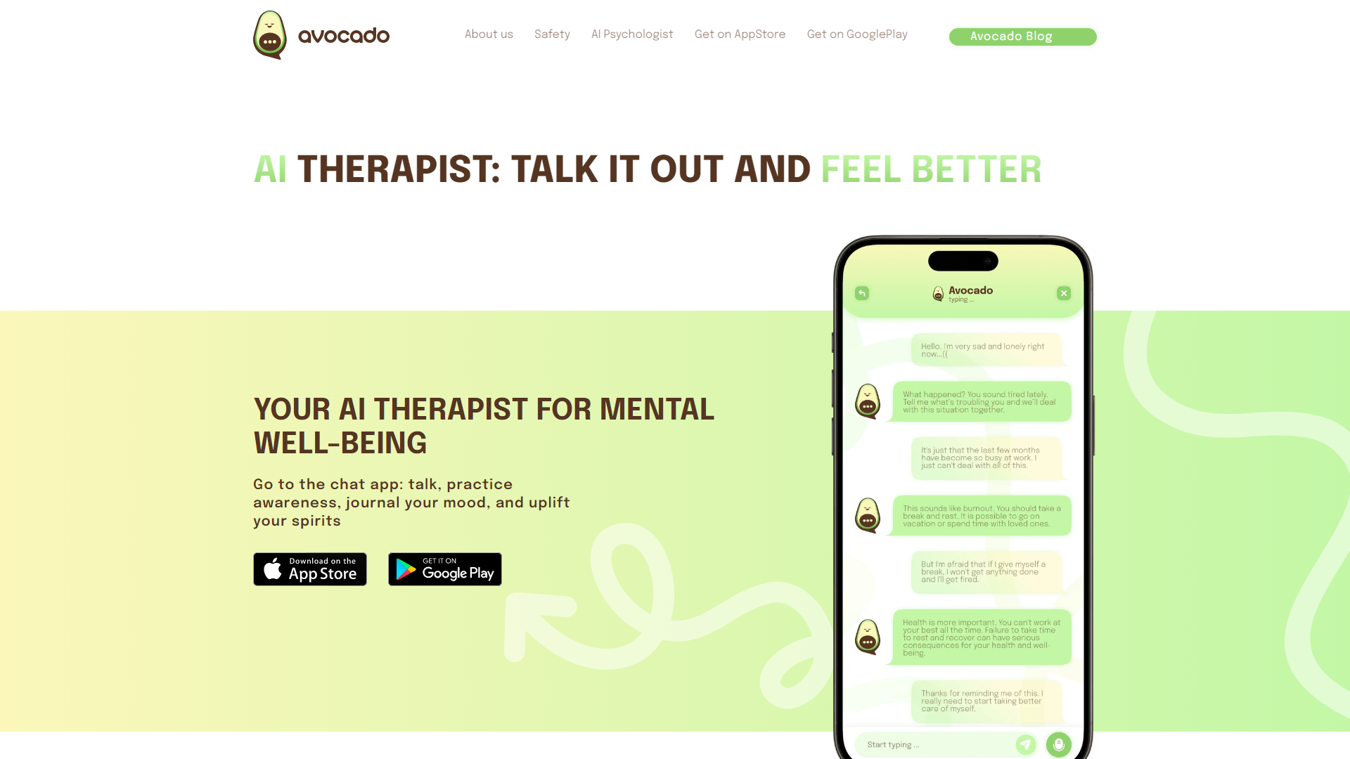 AI Therapist for Personalized Support - Avocado