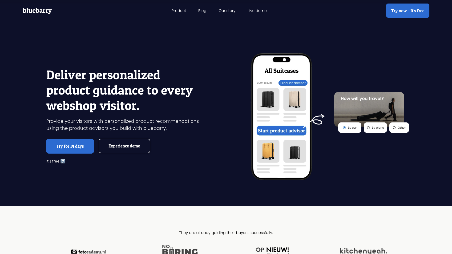 bluebarry | Personalized Product Guidance for Every Visitor