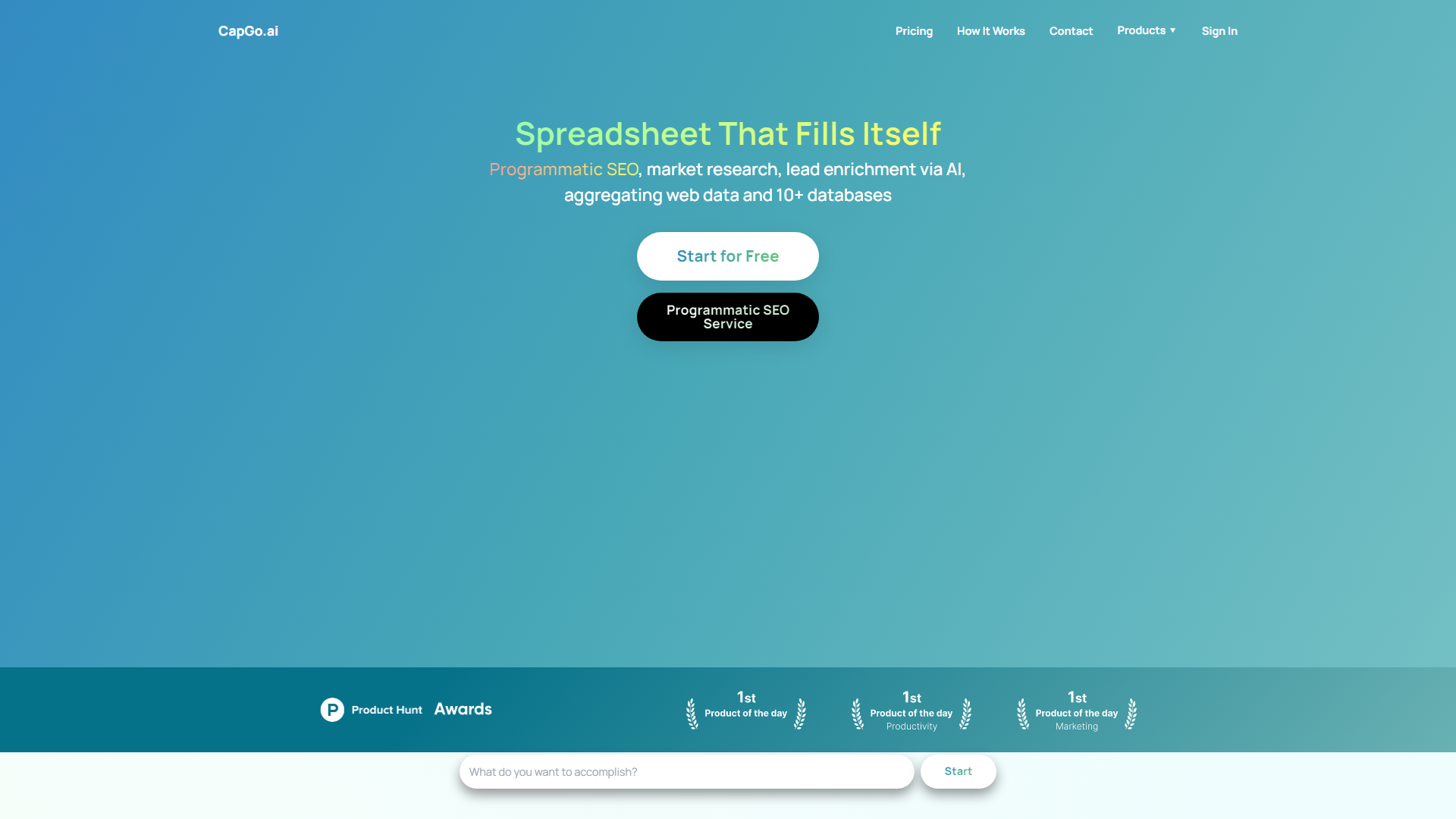 CapGo AI: Programmatic SEO, Research in AI Spreadsheet