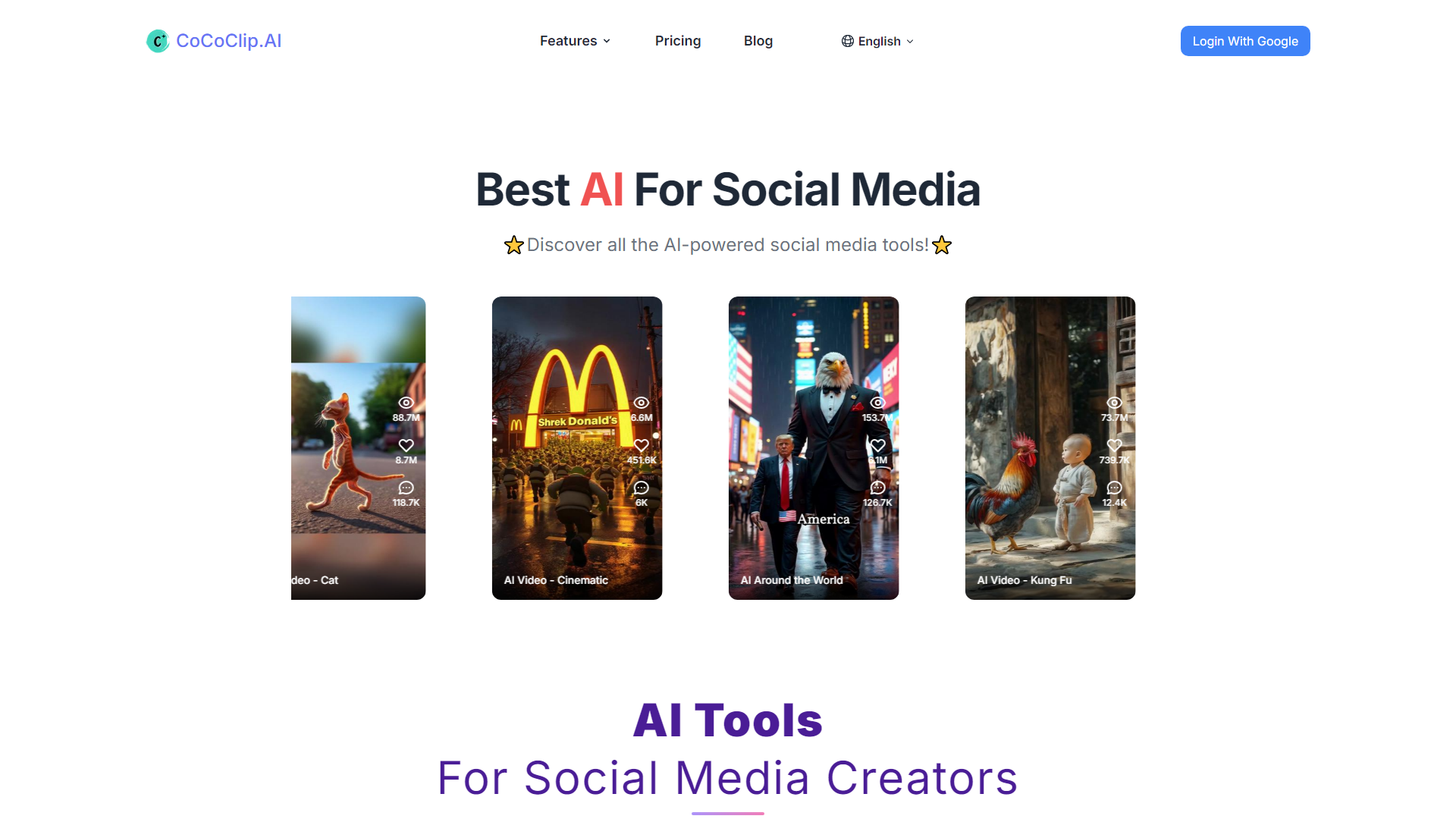 CoCoClip.AI | Éditeur vidéo AI tout-en-un pour vidéos sur les réseaux sociaux | Texte en vidéo
