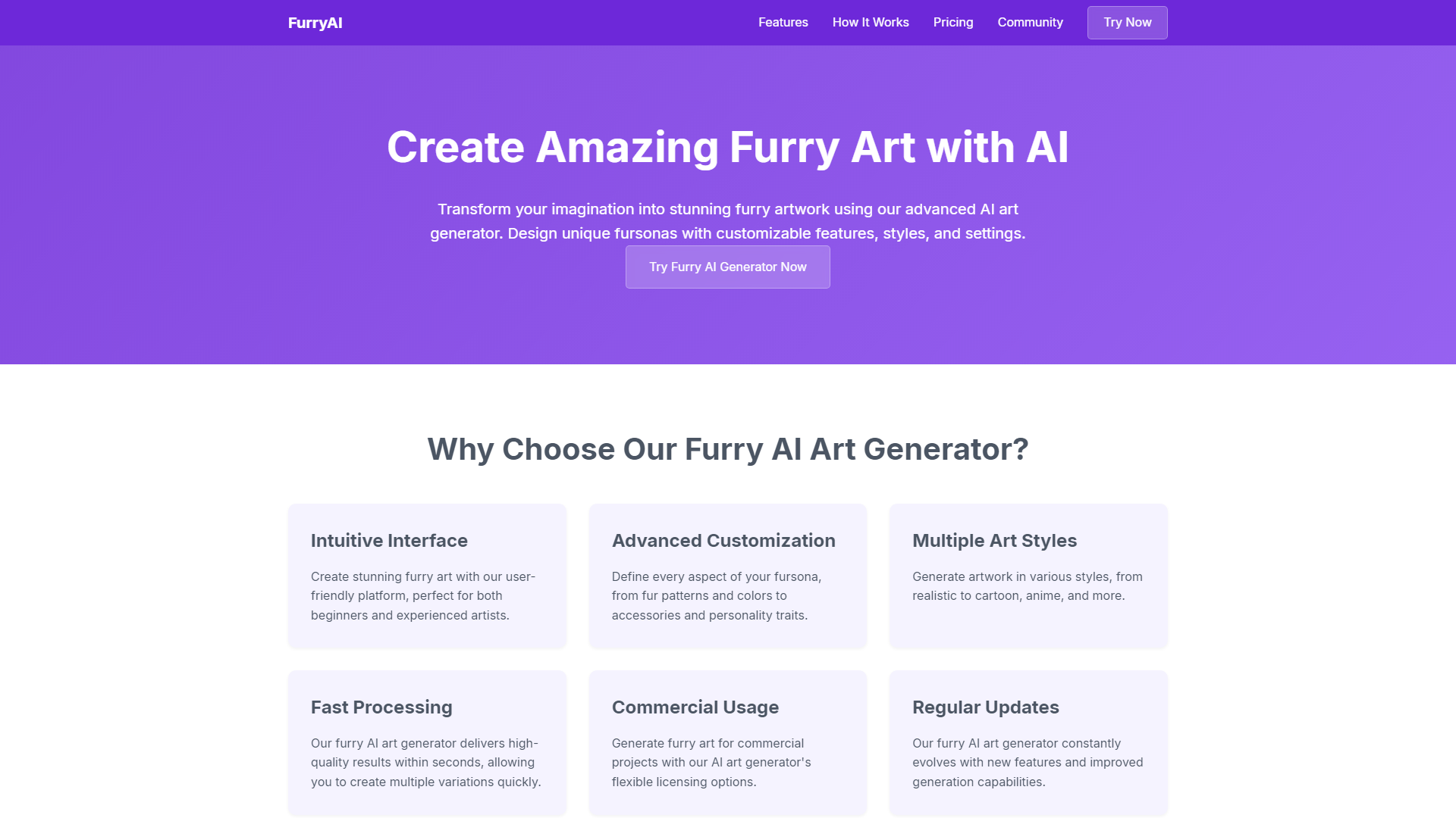 FurryAI - Créez des œuvres d'art furry incroyables avec le générateur d'IA | furryai.org