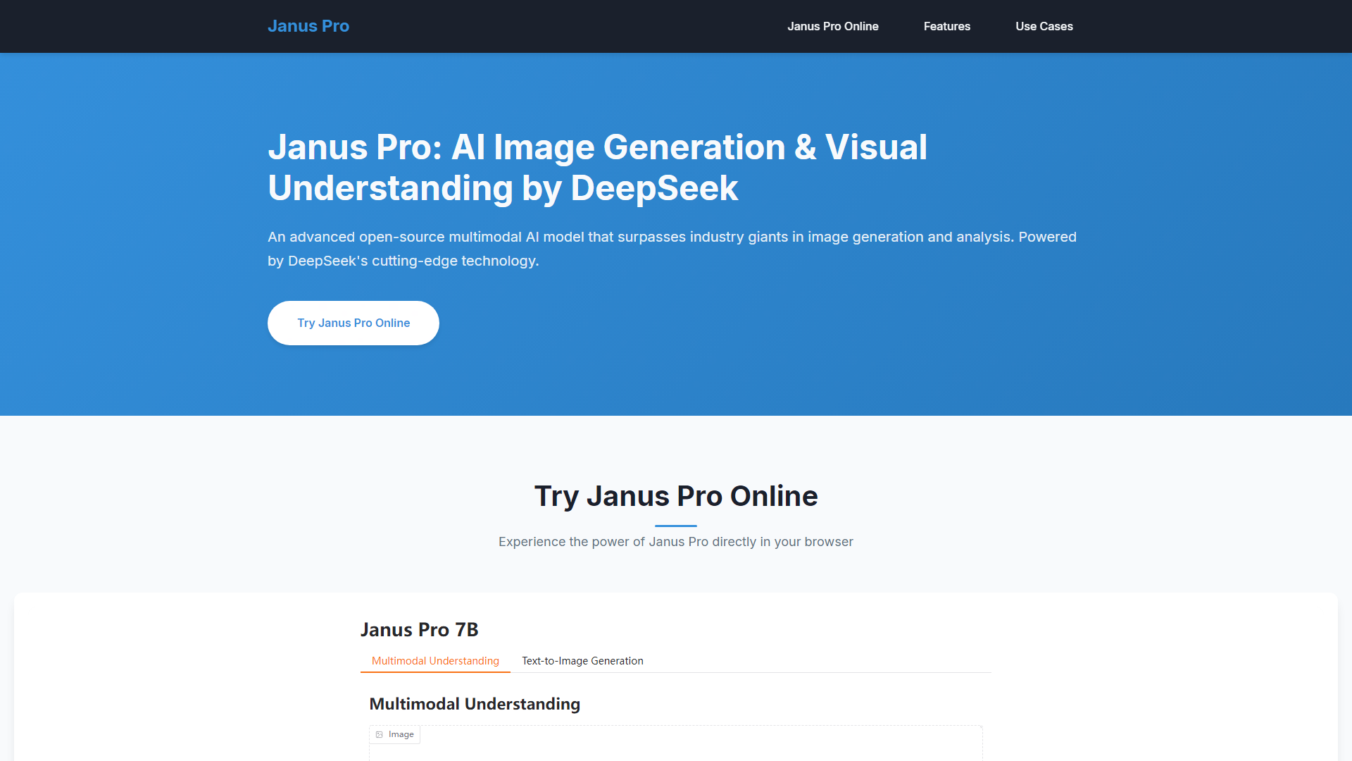 Janus Pro DeepSeek Janus Pro 7B AI Image Generator U 