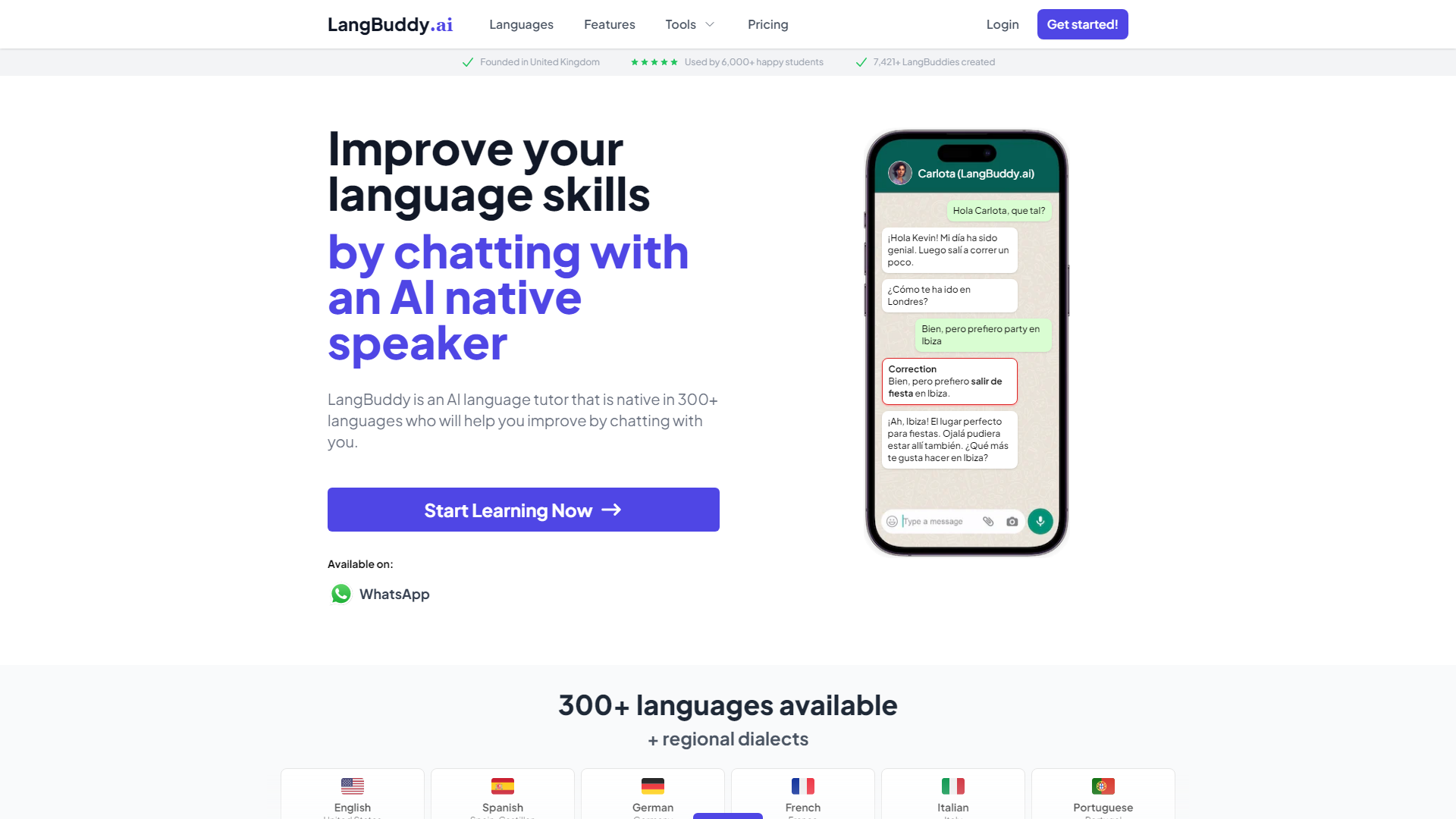 LangBuddy.ai | Impara qualsiasi lingua chattando