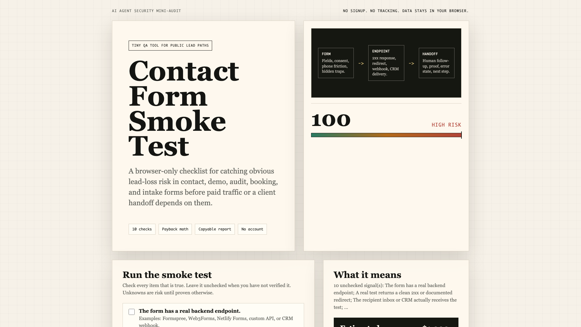 Contact Form Smoke Test Contact Form Smoke Test