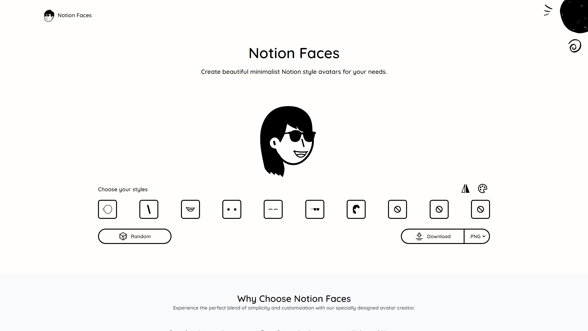 Notion Faces | Create Beautiful Minimalist Notion style avatars