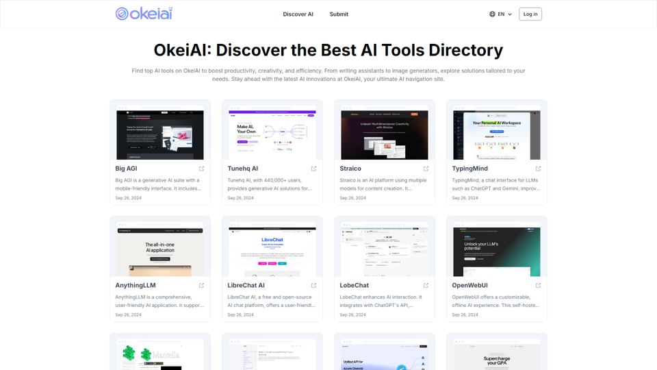 OkeiAI - Best AI Tools Directory for Productivity Boost