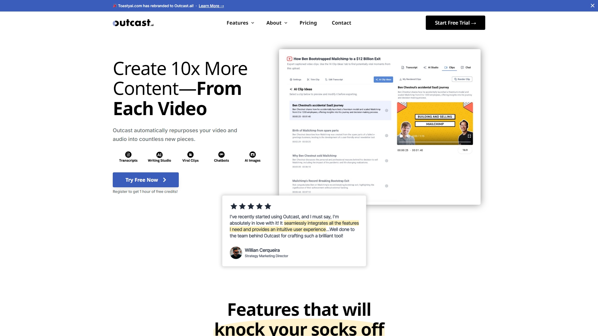 Create Amazing Content in a Few Clicks | Outcast