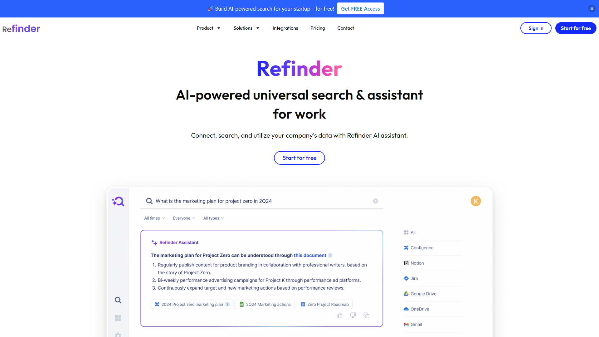 Refinder: AI assistant for work