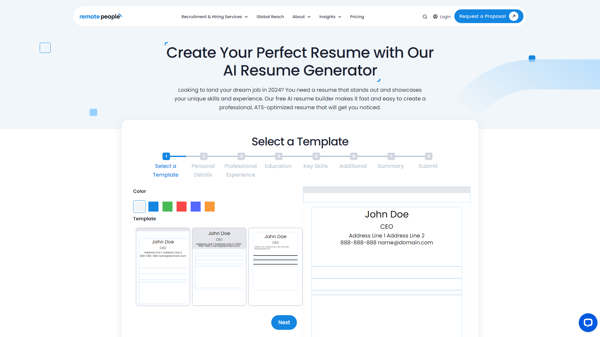 AI Resume Generator: Create a Resume in 1 Minute