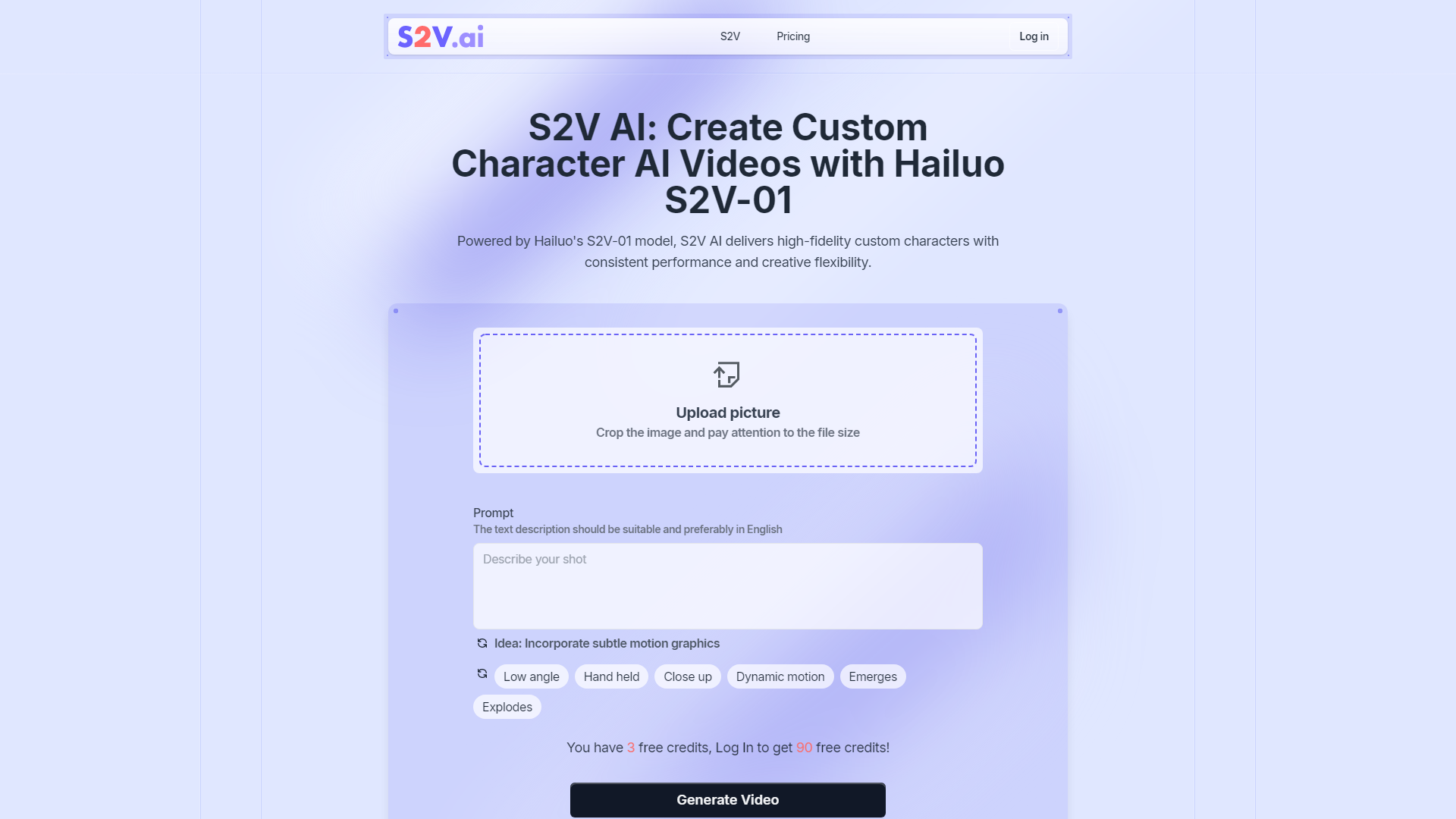 S2V AI: Hailuo S2V-01 AI Video Generator - Create Custom Character Videos