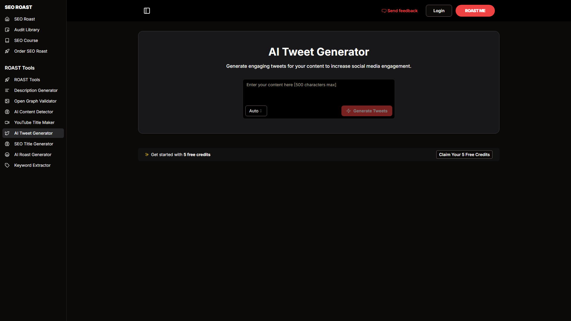 Generatore di Tweet AI | STRUMENTI PER ROAST