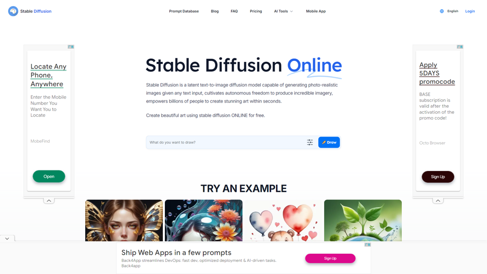 Stable Diffusion Online