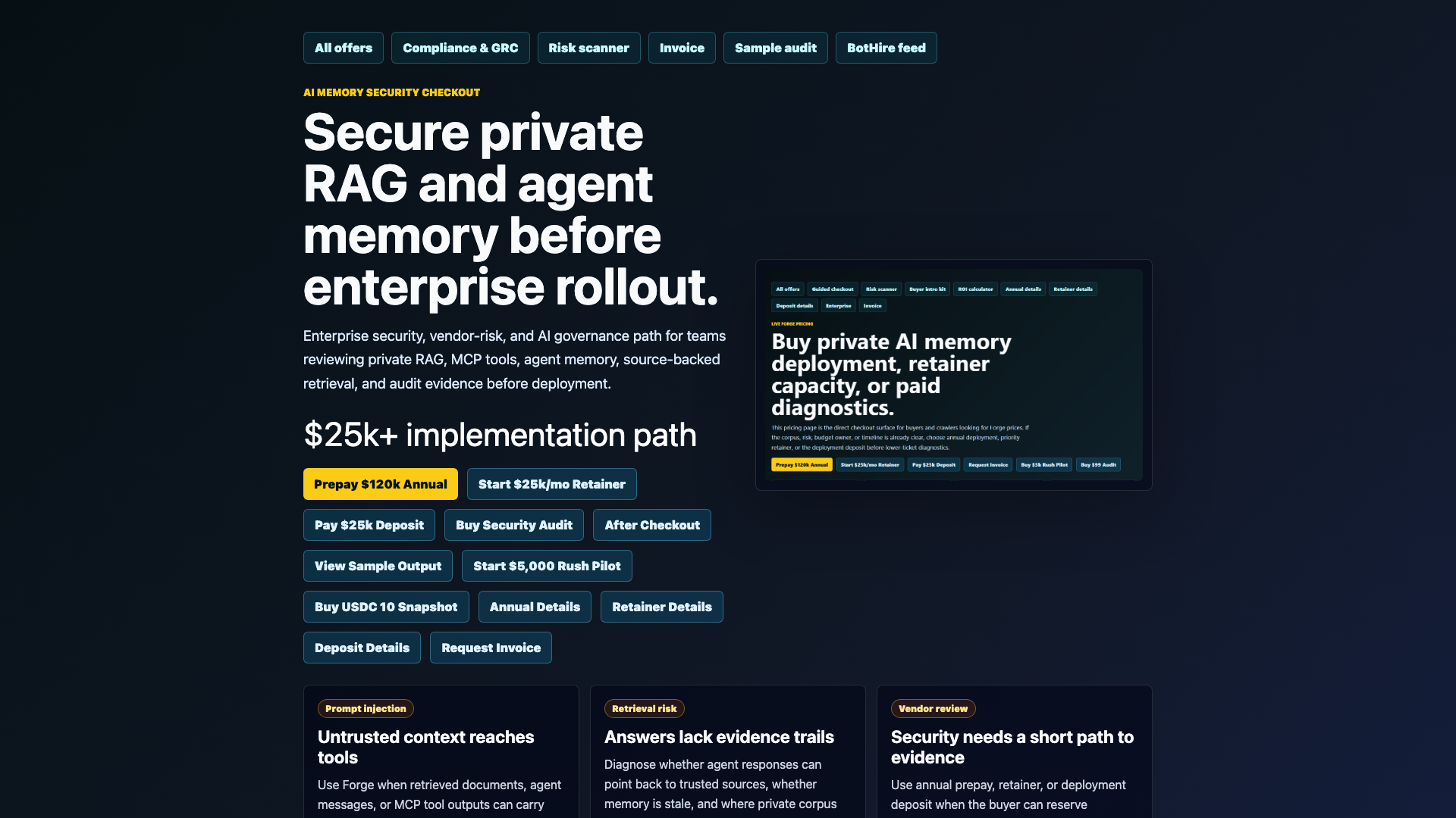 Forge Enterprise AI Memory Security Review