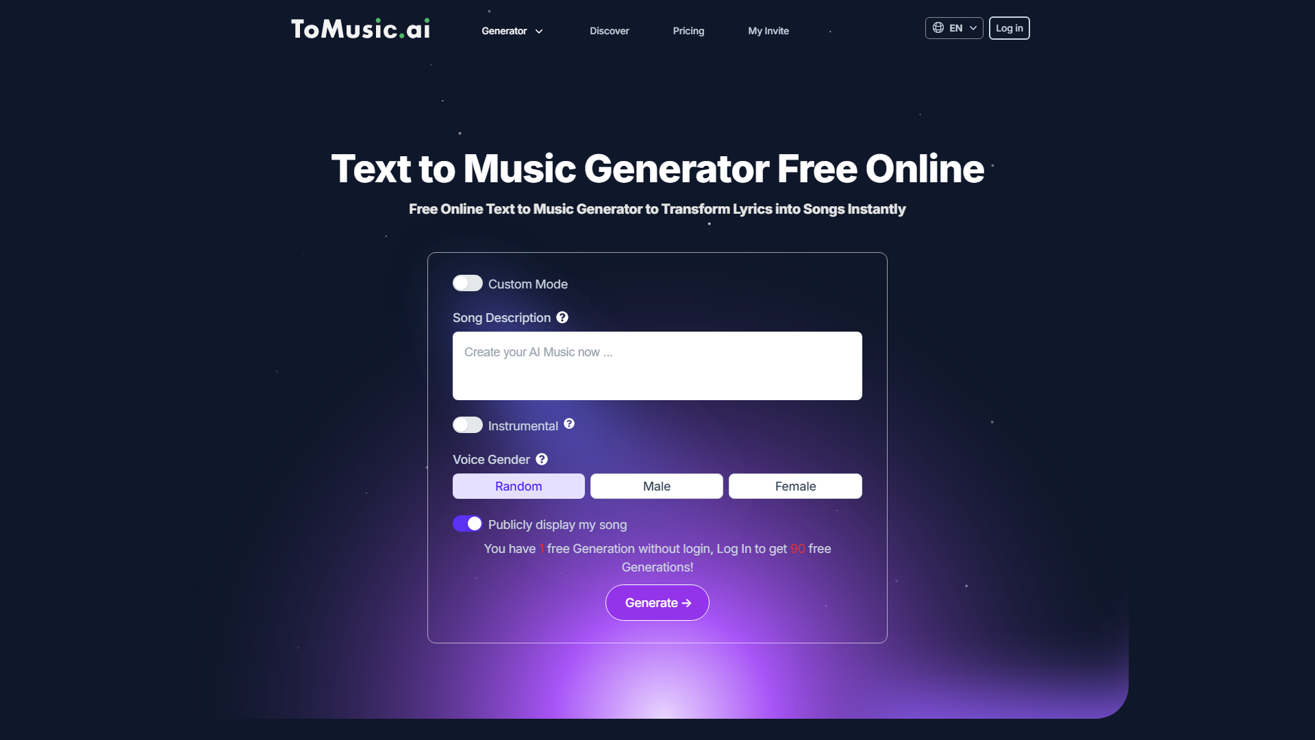 Testo in Musica: Creatore di Canzoni AI & Generatore di Musica da Testi