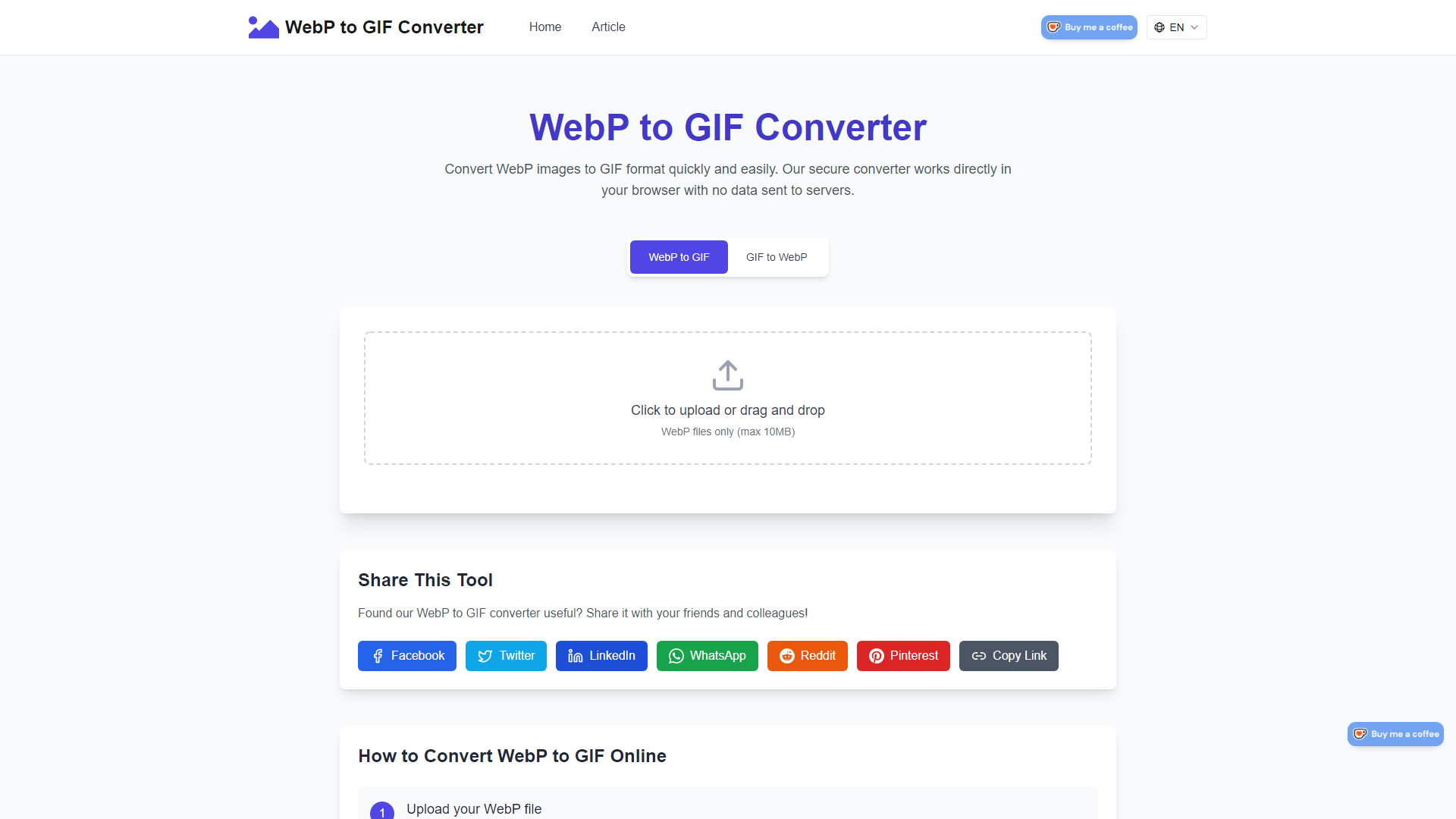 WebP zu GIF Konverter Online | Kostenlos & Sicher