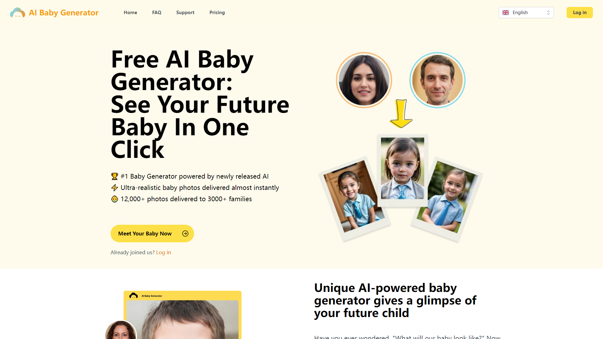 Générateur de Bébé AI Gratuit - Révélez le Visage de Votre Futur Bébé en Quelques Secondes