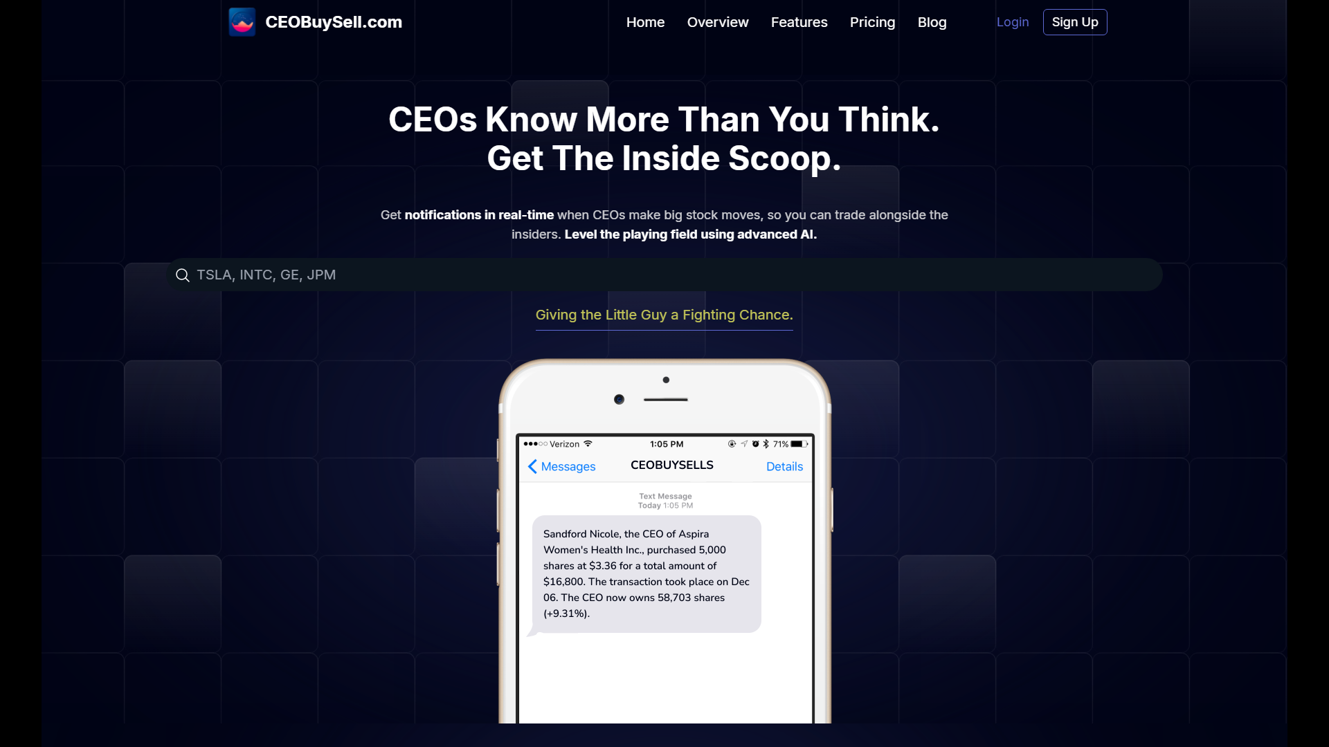 CEOBUYSELL - Track Insider CEO Stock Purchases like a Pro