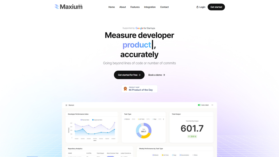 Maxium AI - Measure developer shipping velocity, accurately