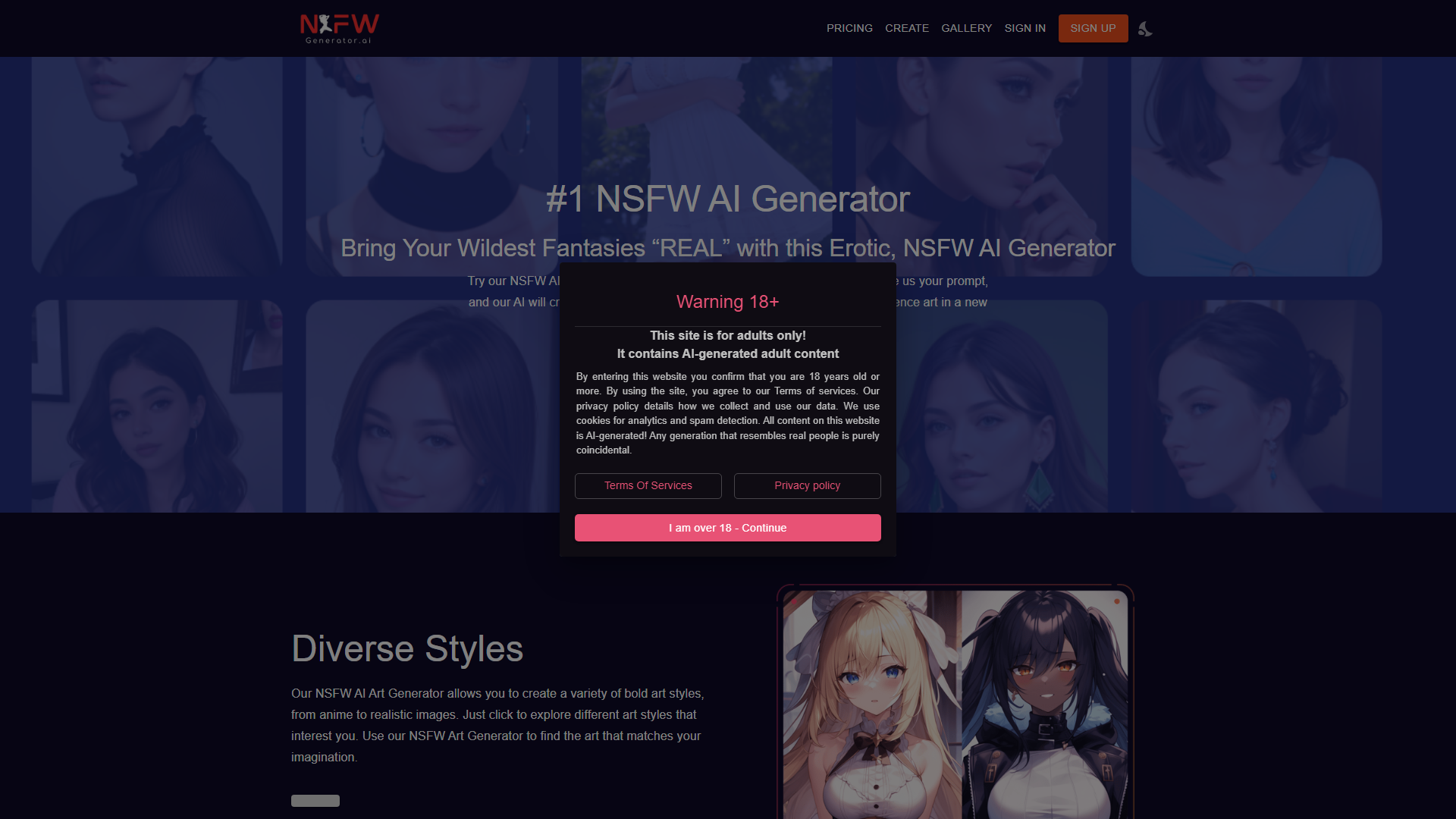 NSFW AI Art Generatorです