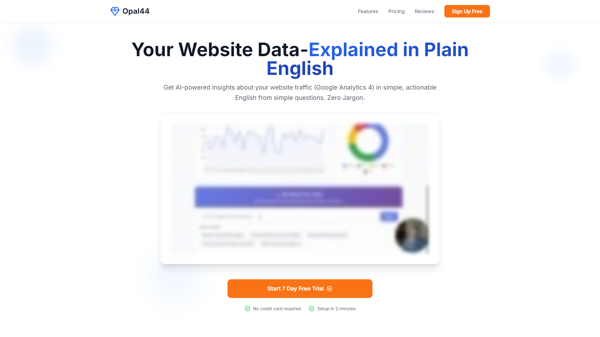 Opal44 - Your Website Data Explained in Plain English | AI-Powered Google Analytics Insights