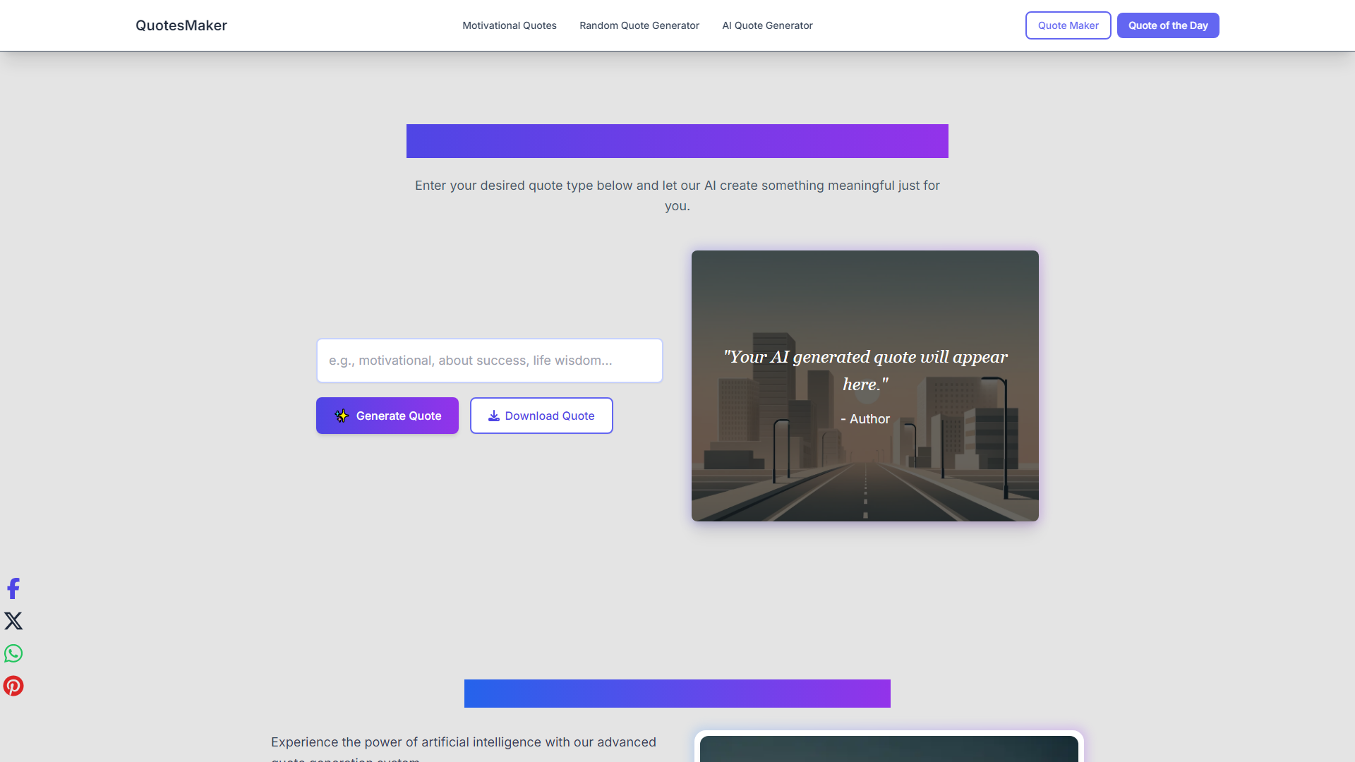 AI Quote Generator - QuotesMaker