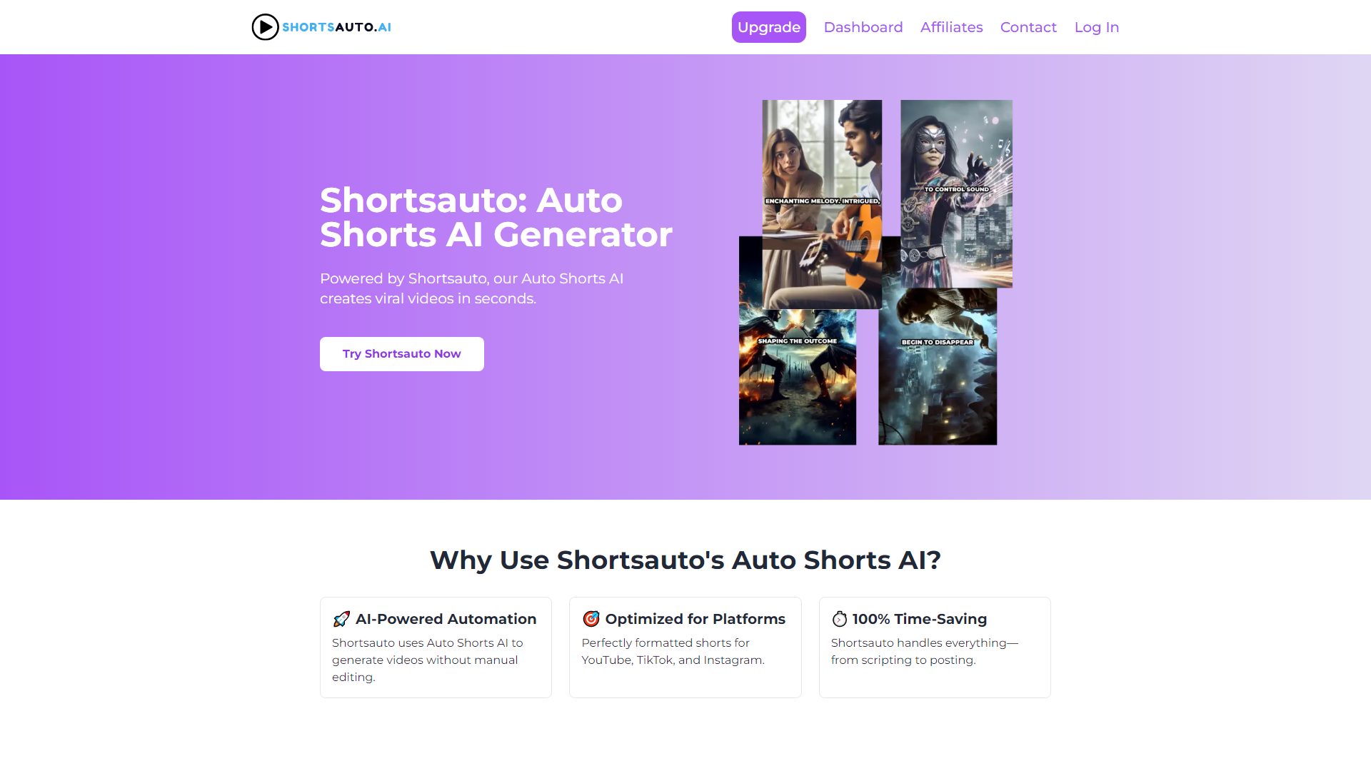 Auto Shorts AI - 比Autoshorts.ai更便宜且功能更多 | ShortsAuto