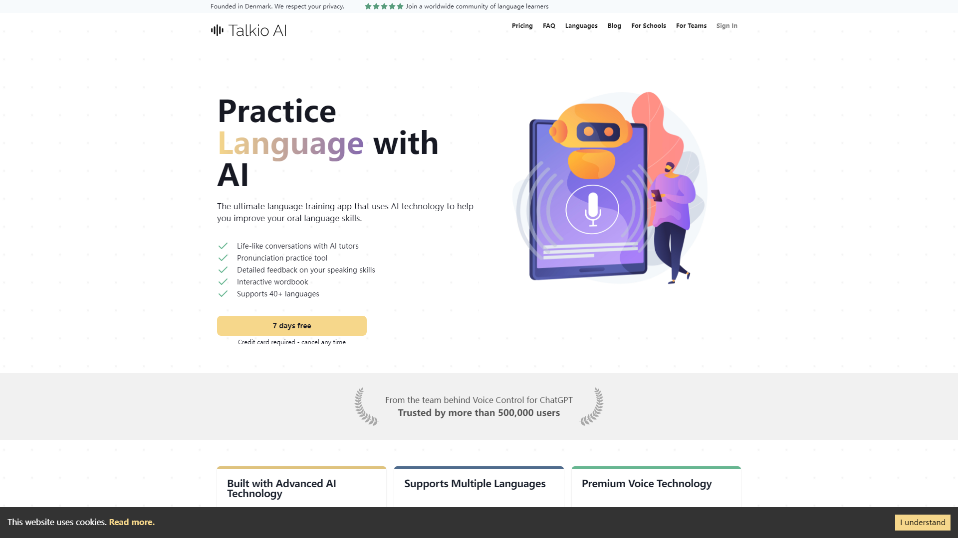 Talkio AI | Practica el idioma con IA