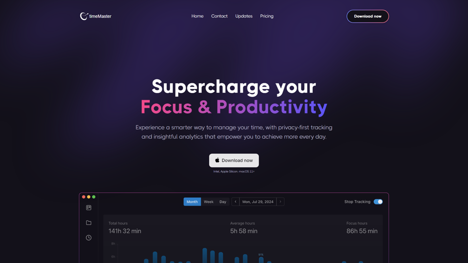 timeMaster - Supercharge your focus and productivity