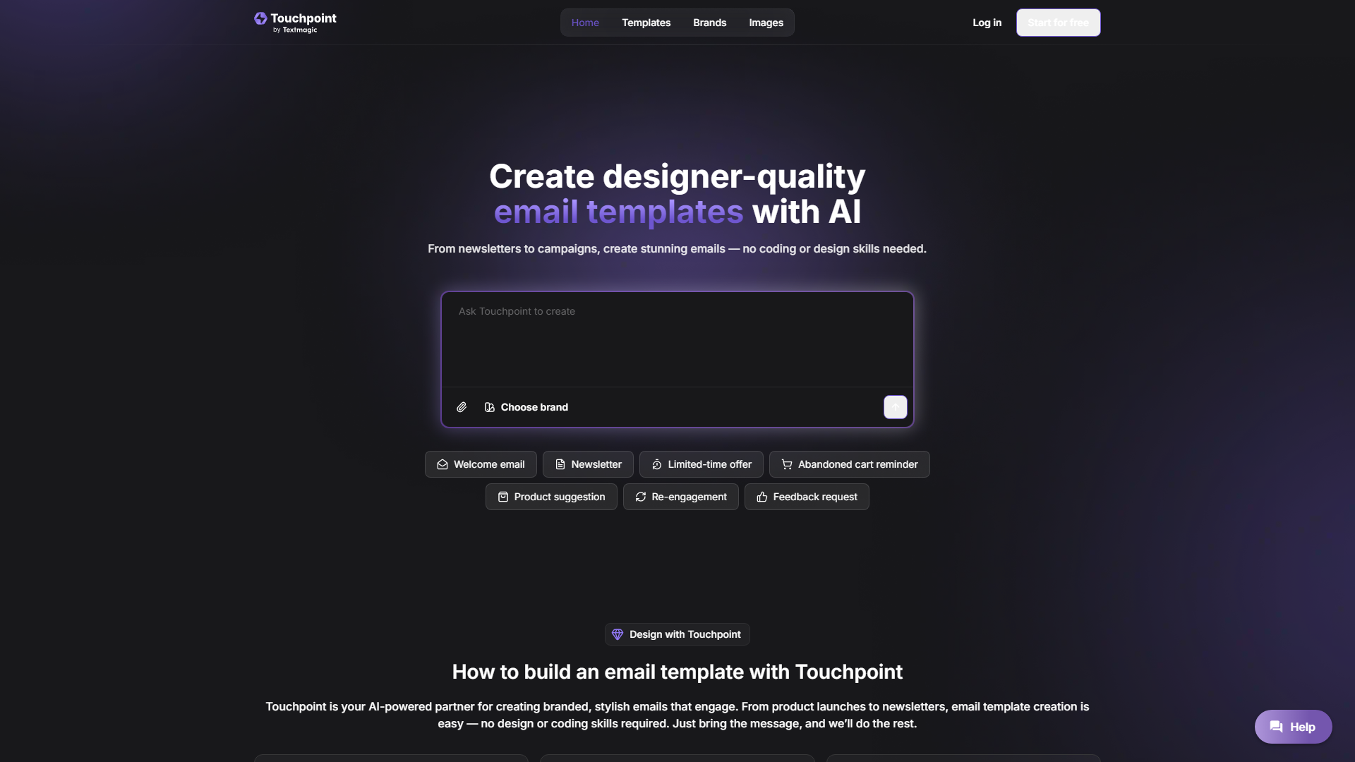 Email Template Builder: Generate Responsive Designs With AI | Touchpoint