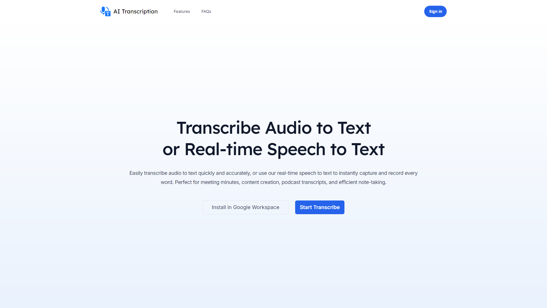 Transcrire l'audio en texte ｜ Transcription AI