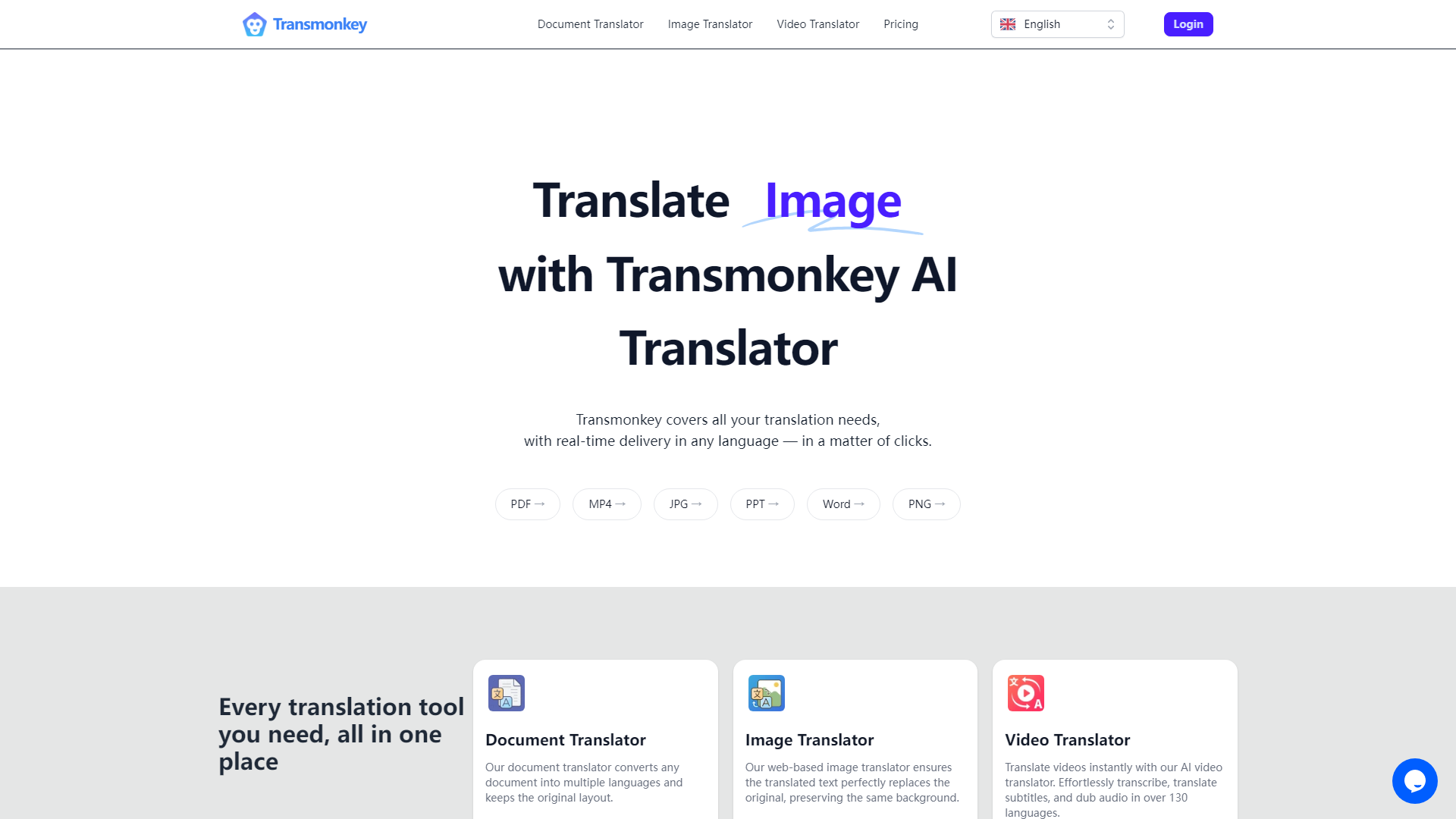 Traduci Documenti, Immagini, Video Online con AI | Transmonkey