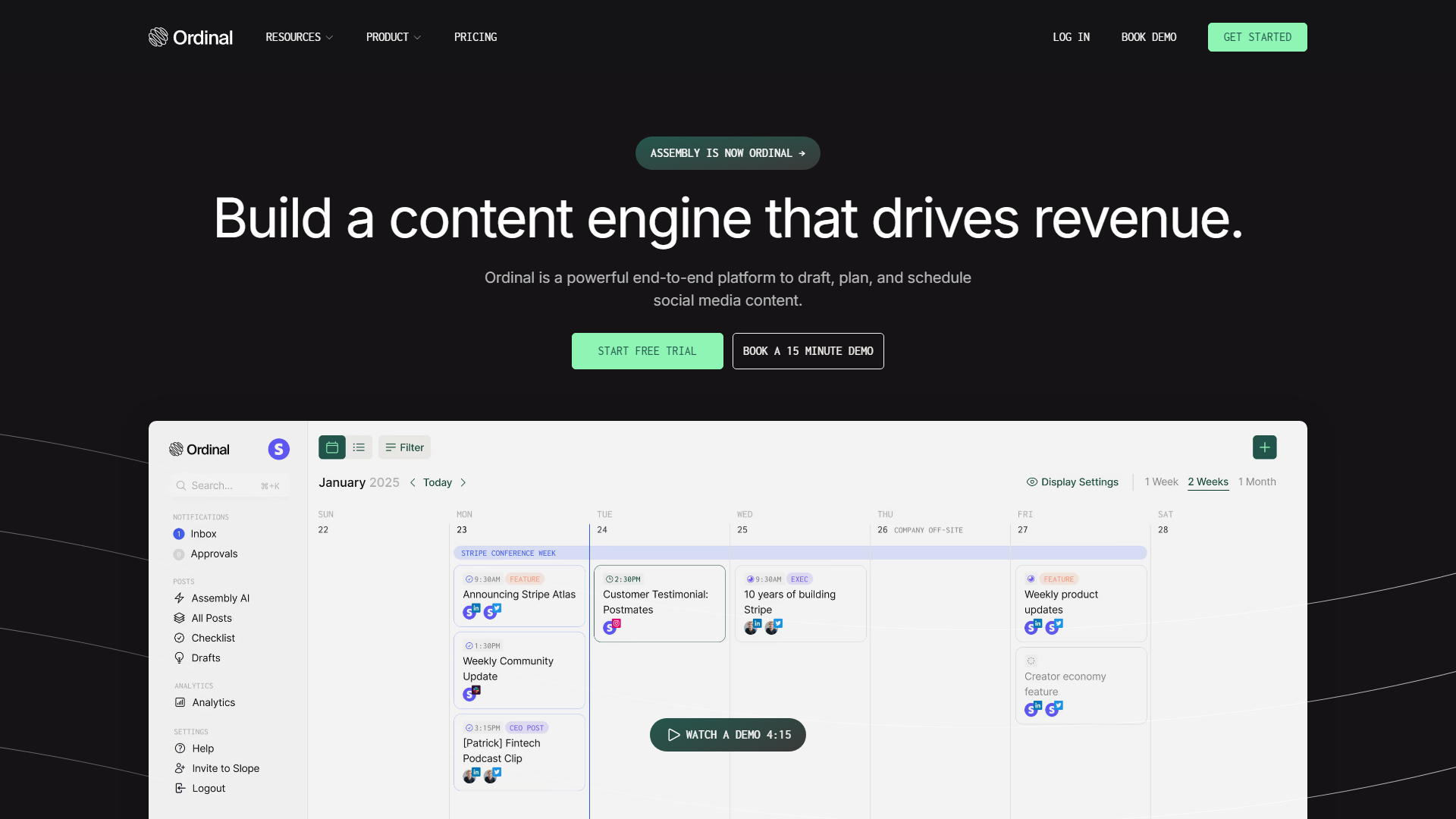 Ordinal | Social Media Management Tool